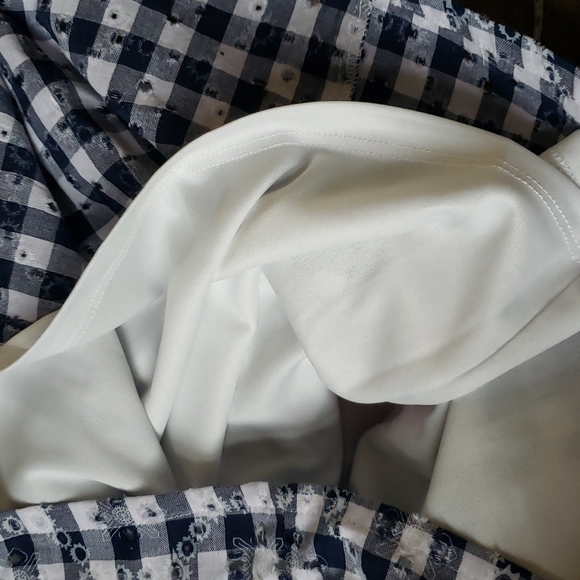 New Blue & White Gingham Midi Dress - Picture 9 of 12